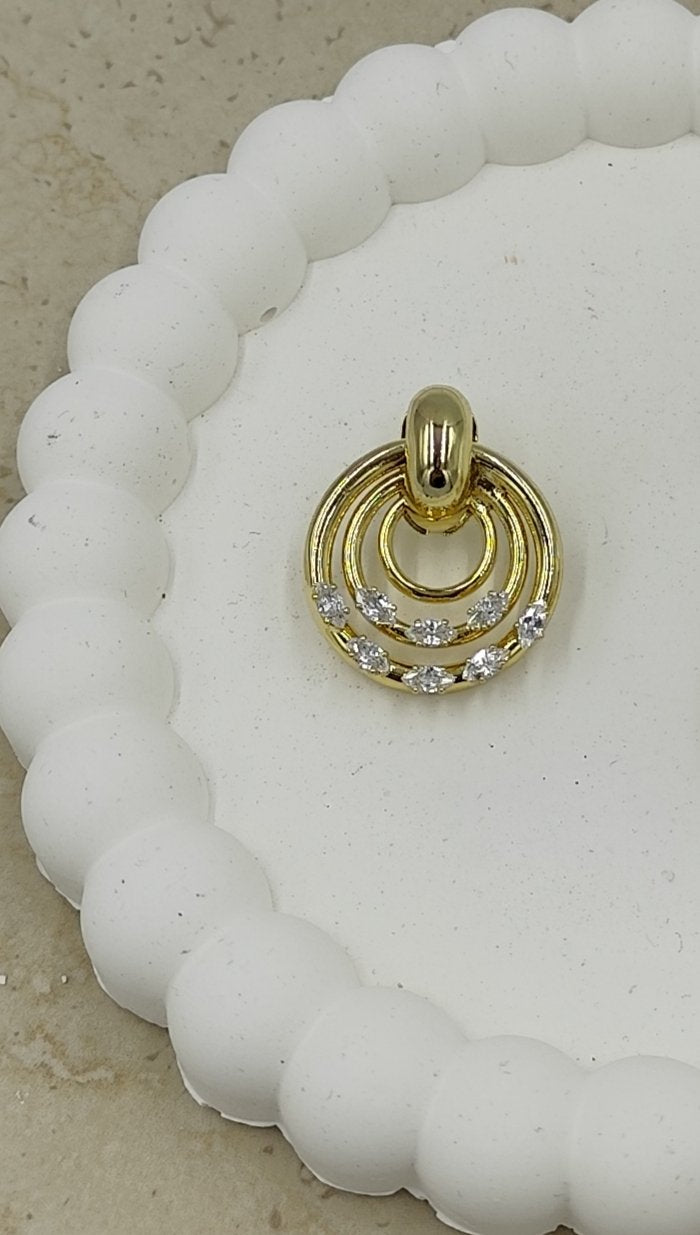 14 K Taş Detaylı Sıralı Halkalı Xuping Küpe