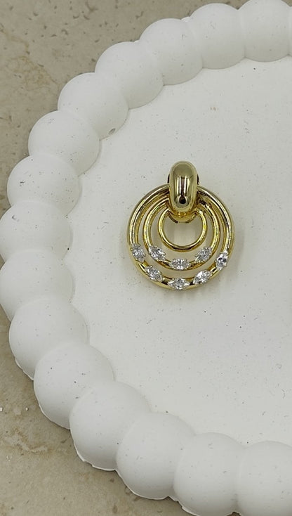 14 K Taş Detaylı Sıralı Halkalı Xuping Küpe