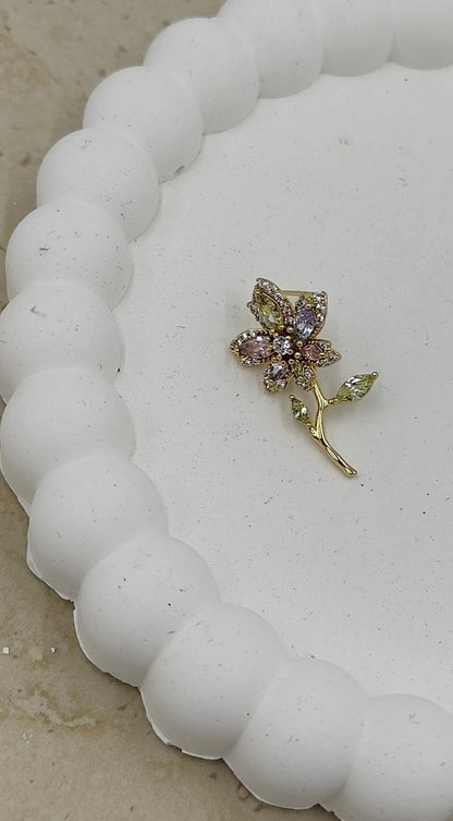 14 K Taş Detaylı Çiçek Küpe Xuping