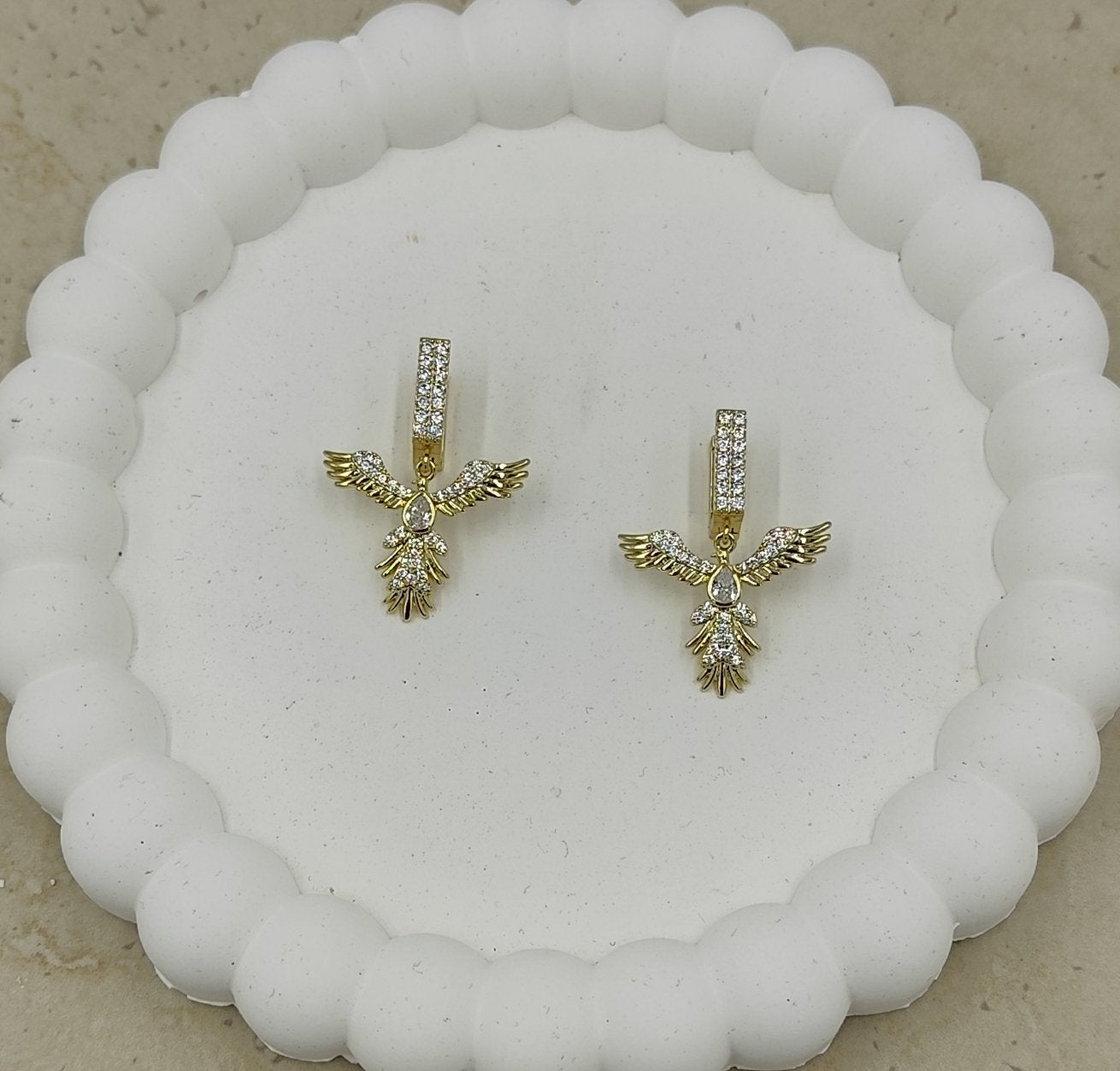 14 K Taş Detaylı Kuş Figürlü Xuping Küpe