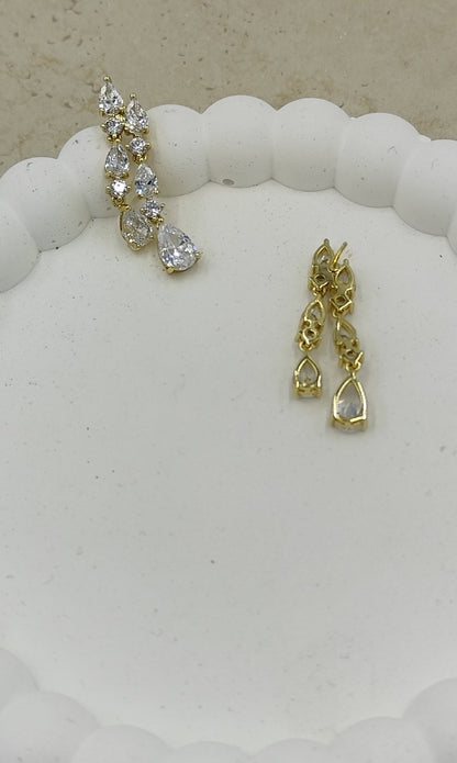 14 K Taş Detaylı Sallantılı Küpe Xuping