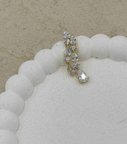 14 K Taş Detaylı Sallantılı Küpe Xuping