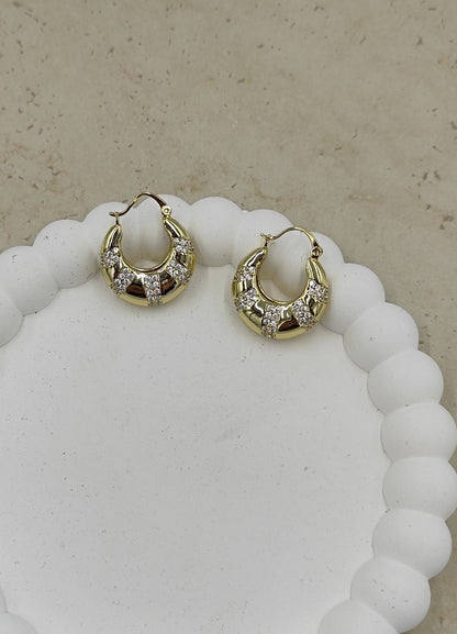 14 K Taş Detaylı Küçük Halka Küpe Xuping