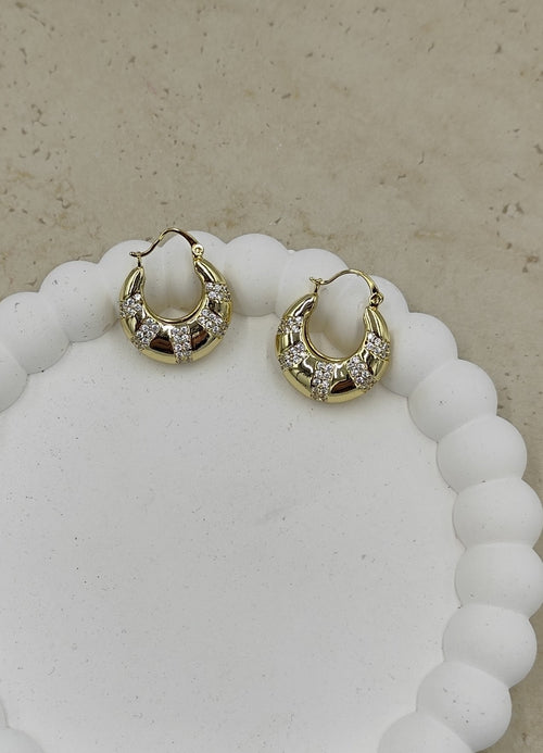 14 K Taş Detaylı Küçük Halka Küpe Xuping