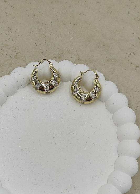 14 K Taş Detaylı Küçük Halka Küpe Xuping