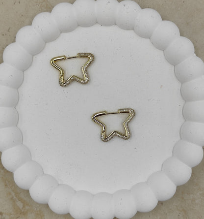 14 K Taş Detaylı Yıldız Küpe (Xuping)