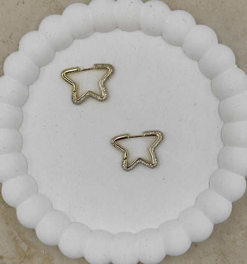 14 K Taş Detaylı Yıldız Küpe (Xuping)