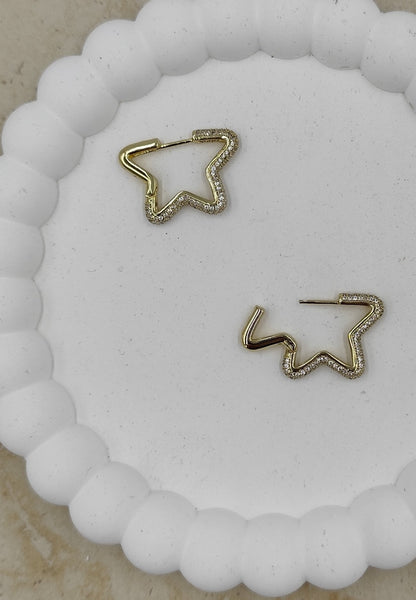 14 K Taş Detaylı Yıldız Küpe (Xuping)