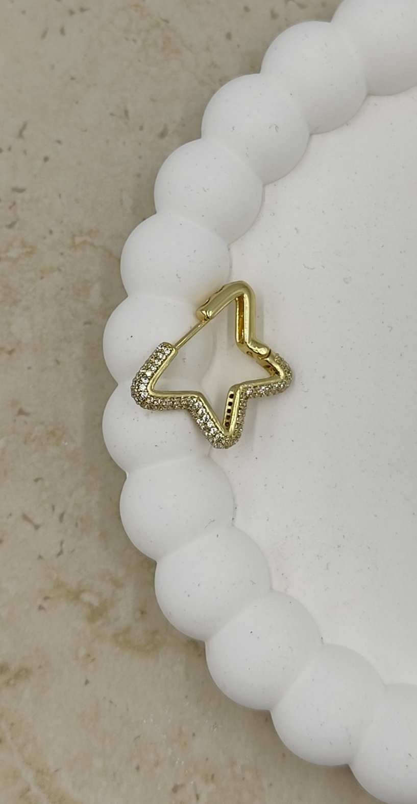 14 K Taş Detaylı Yıldız Küpe (Xuping)