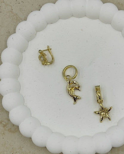 14 K Taş Detaylı 3'lü Küpe