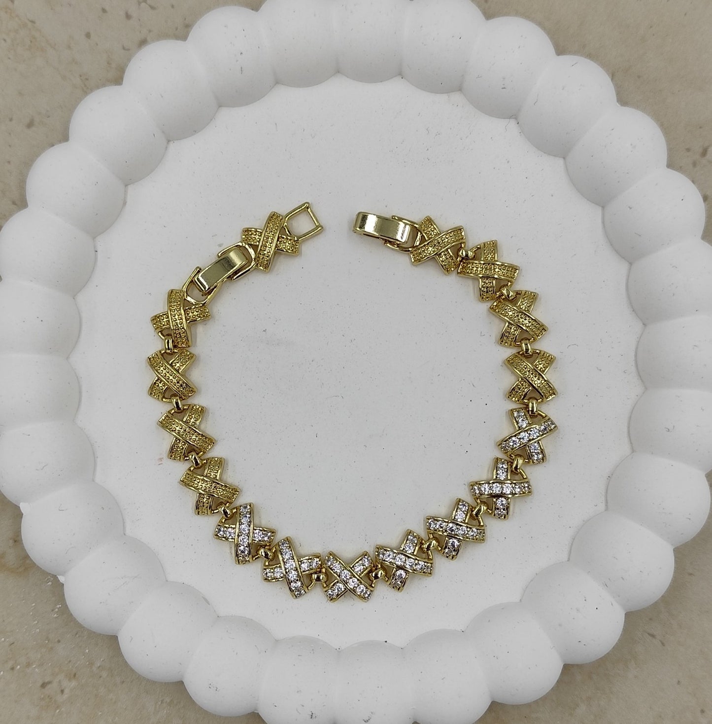 14 K Taş Detaylı Sonsuzluk İşareti Bileklik Xuping
