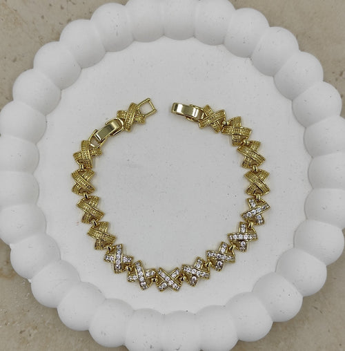 14 K Taş Detaylı Sonsuzluk İşareti Bileklik Xuping