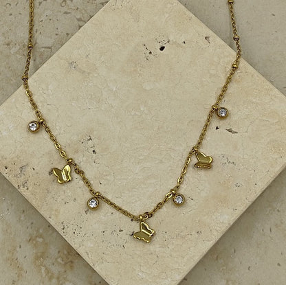 14 K Kelebek Detaylı Xuping Kolye