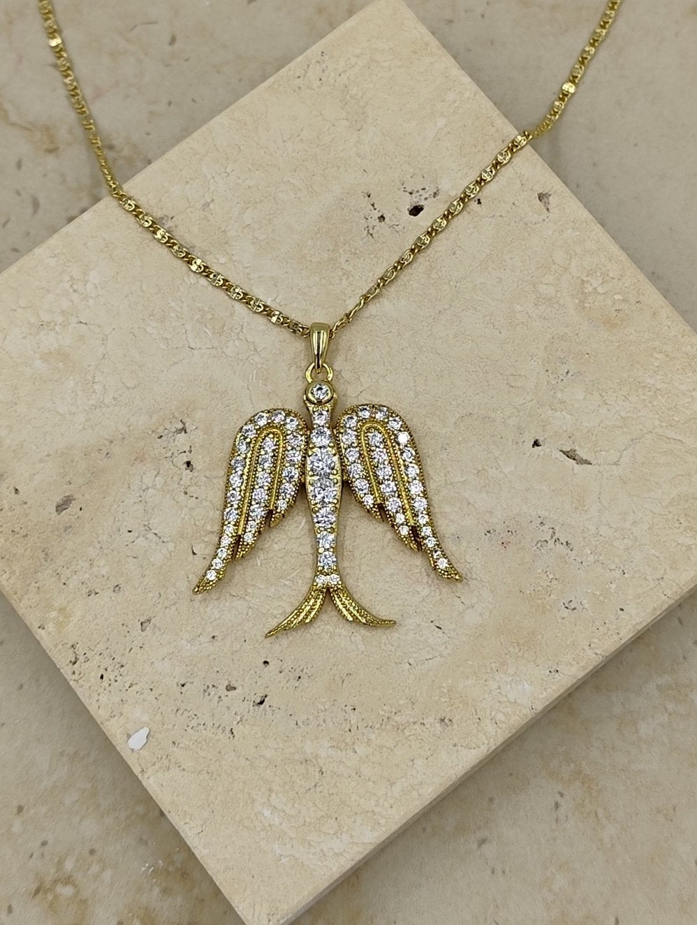 14 K Taş Detaylı Kuş Figürlü Xuping Kolye