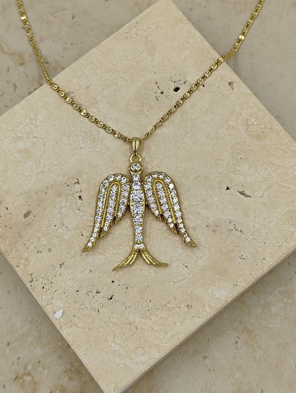 14 K Taş Detaylı Kuş Figürlü Xuping Kolye