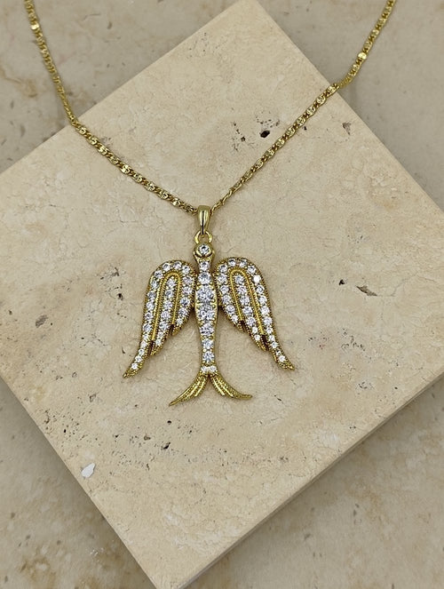 14 K Taş Detaylı Kuş Figürlü Xuping Kolye