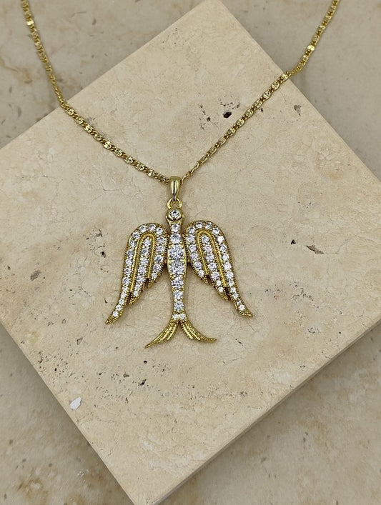 14 K Taş Detaylı Kuş Figürlü Xuping Kolye