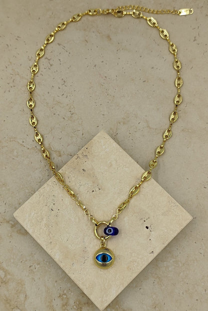 Nazar Boncuklu Kolye Gold