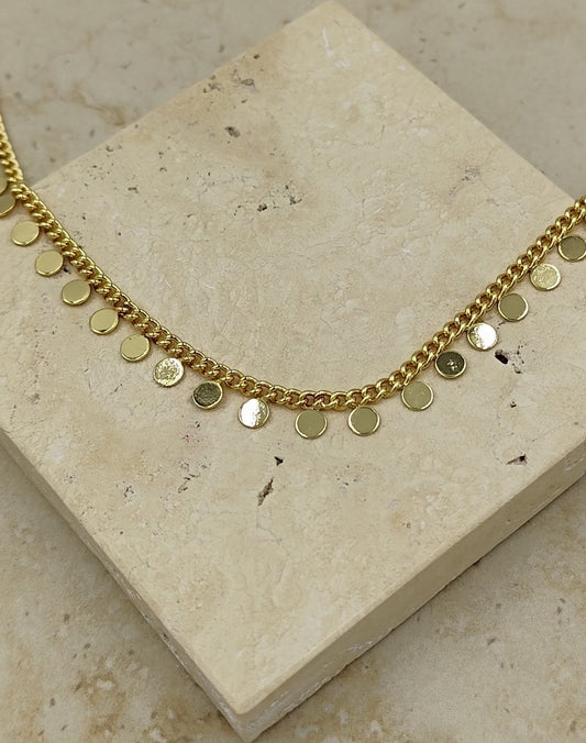 Küçük Dairelerden Oluşan Gold Kolye