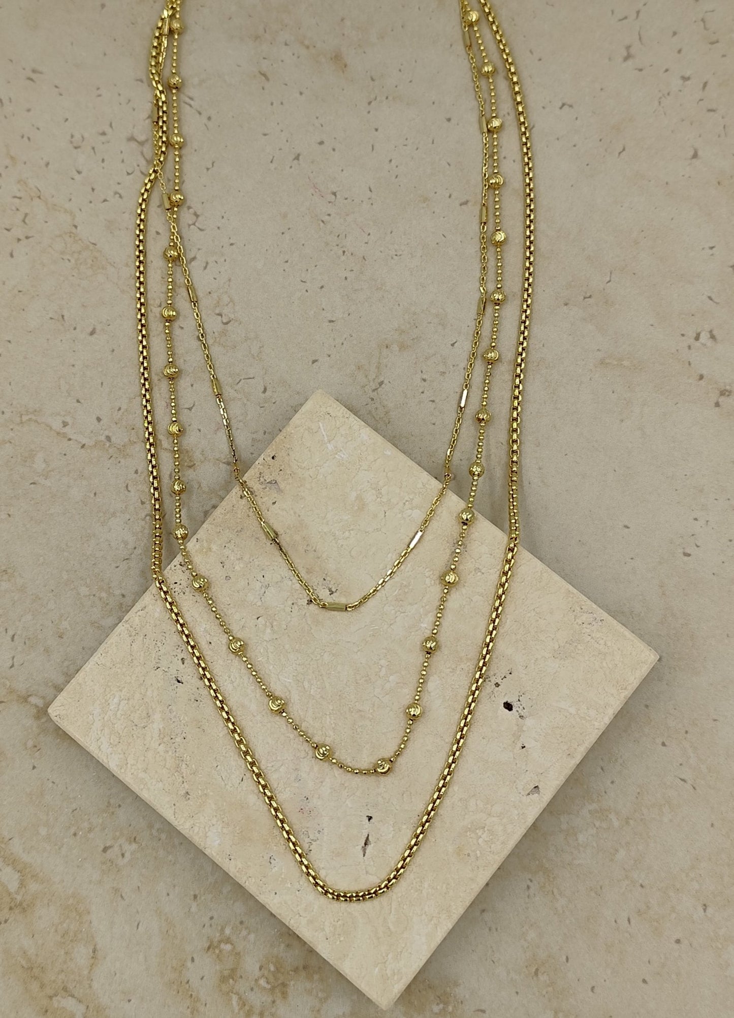 3'lü Gold Kolye