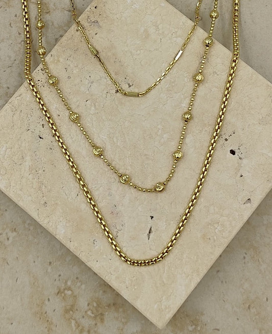 3'lü Gold Kolye