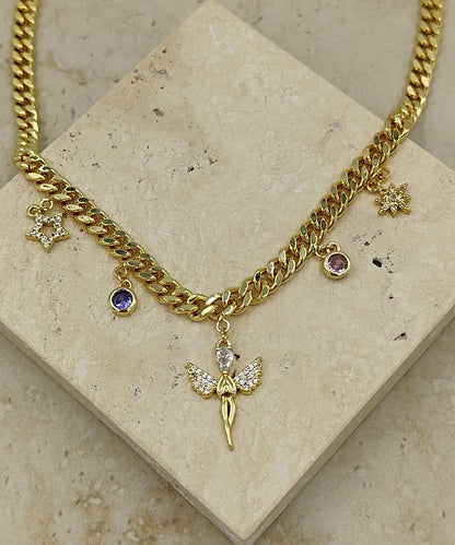 Melek, Yıldız Figürlü Gold Kolye