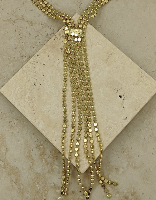 Saçaklı Ezme Kolye Gold