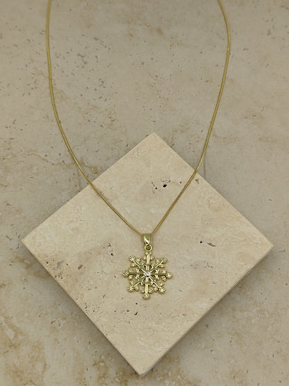 Kar Tanesi Kolye Gold