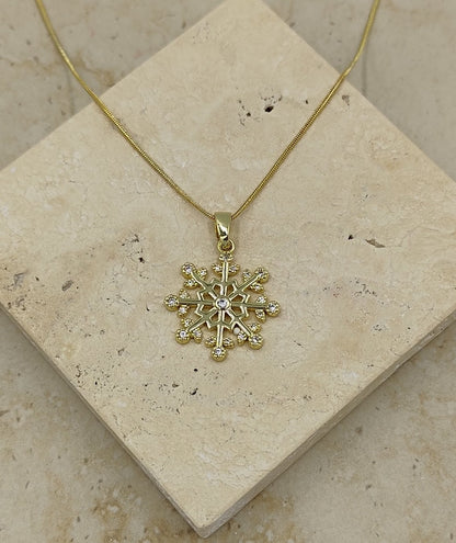 Kar Tanesi Kolye Gold