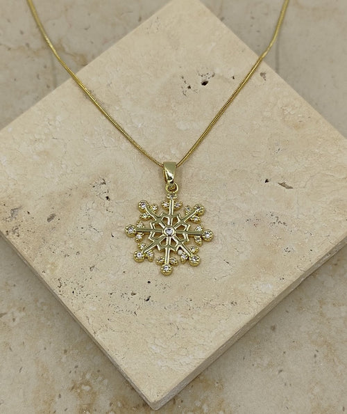 Kar Tanesi Kolye Gold