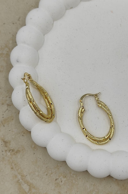 Sarmal Halka Küpe Gold