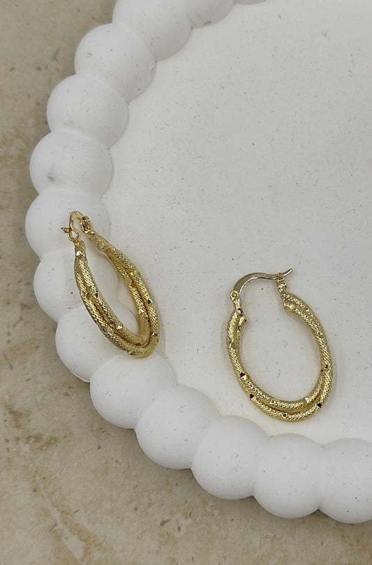 Sarmal Halka Küpe Gold