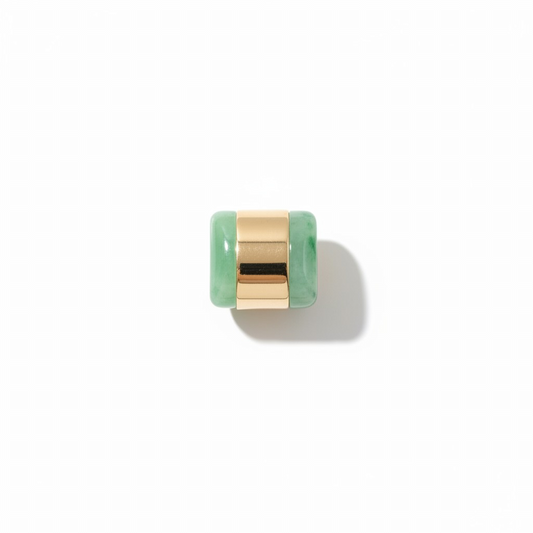Yeşil ve Gold Detaylı Yüzük