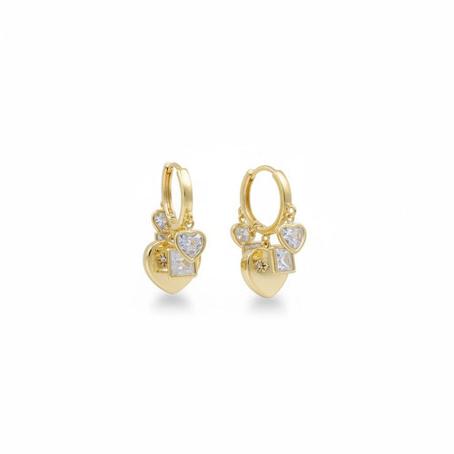 Kalpli Sallantılı Gold Halka Küpe