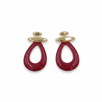 Bordo ve Gold Renkte Küpe