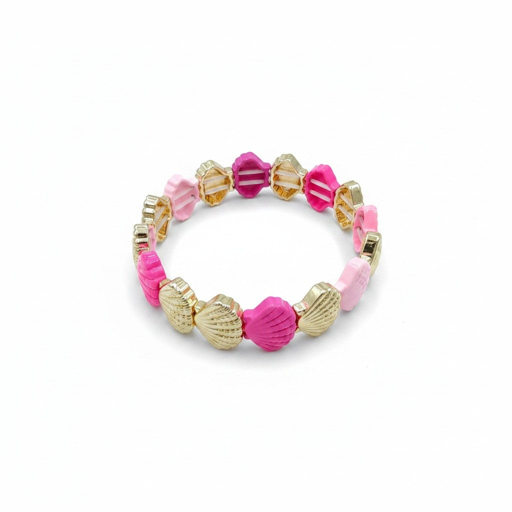 Pembe ve Gold Renkte İstiridye Bileklik