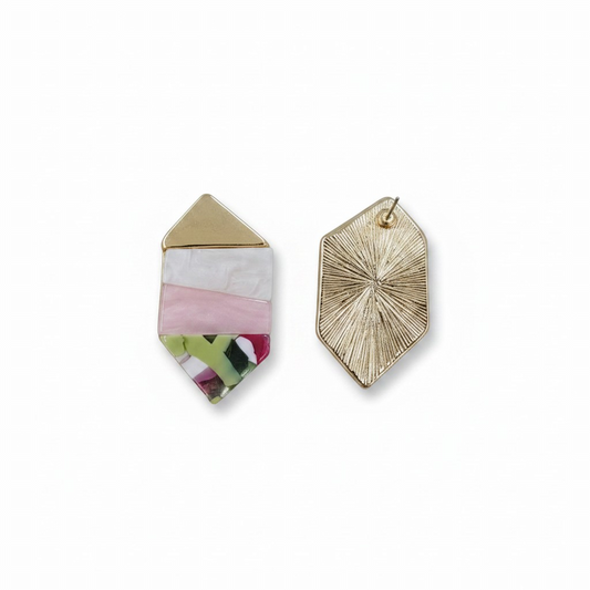 Pembe Geometrik Küpe