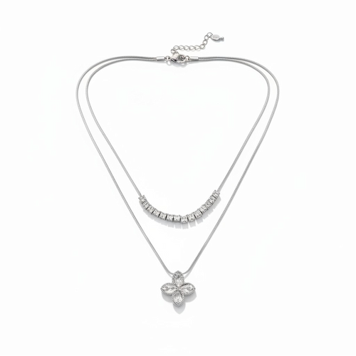 Yonca 2'li Kolye Silver