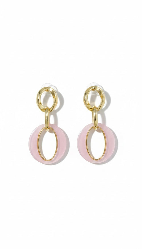 Gold Pembe Sallantılı Küpe