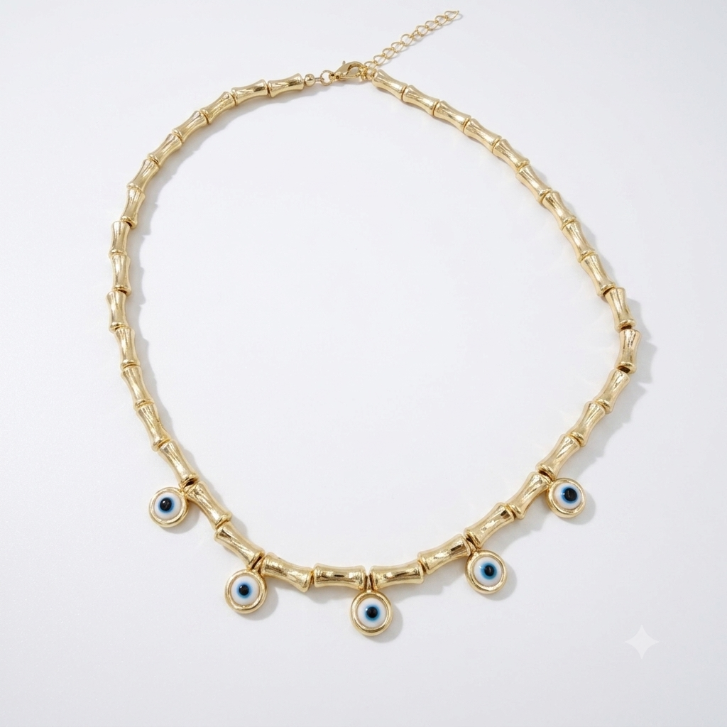 Nazar Boncuklu Gold Kolye