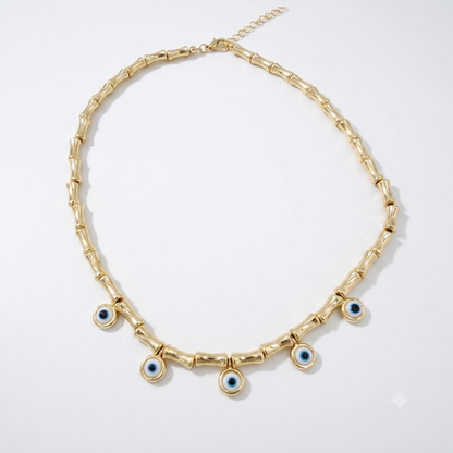 Nazar Boncuklu Gold Kolye