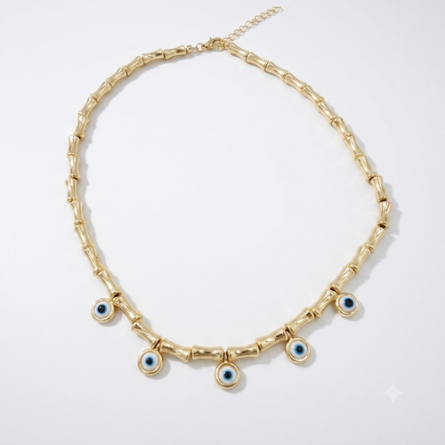 Nazar Boncuklu Gold Kolye