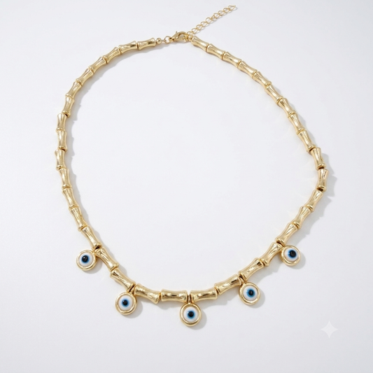 Nazar Boncuklu Gold Kolye