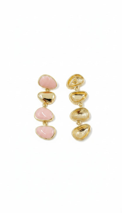 Pembe Gold Sallantılı Küpe