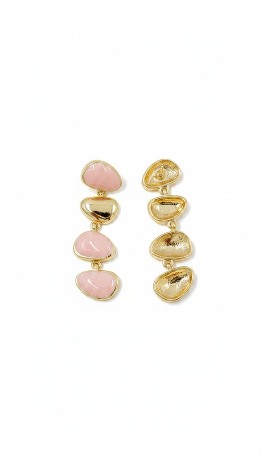 Pembe Gold Sallantılı Küpe