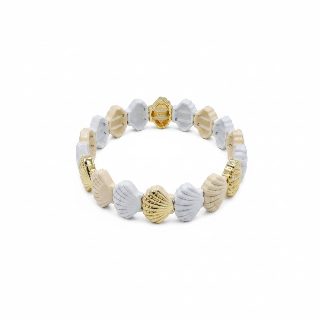 Beyaz ve Gold Renkli İstiridye Bileklik