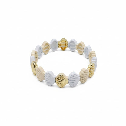 Beyaz ve Gold Renkli İstiridye Bileklik