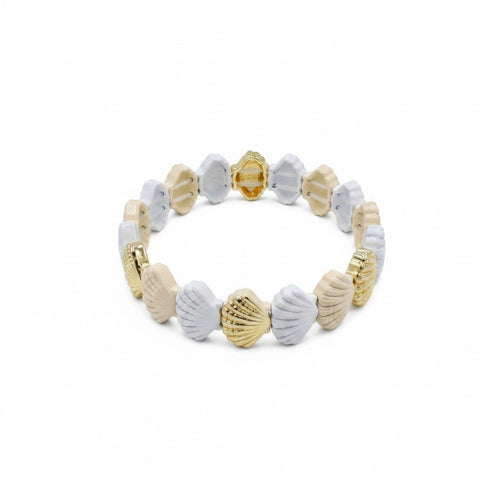 Beyaz ve Gold Renkli İstiridye Bileklik