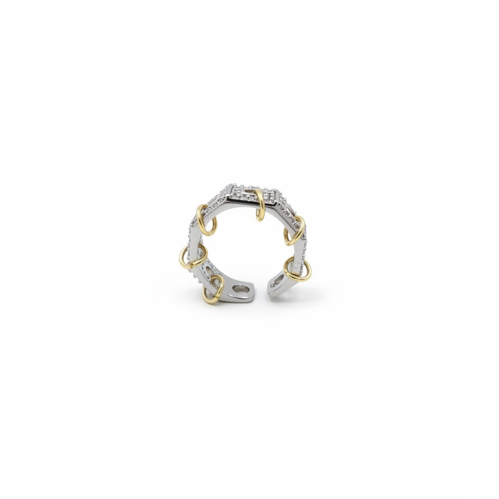 Gold Halkalı Silver Yüzük
