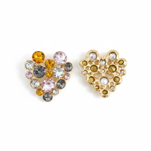 Rengarenk Taşli Kalp Küpe